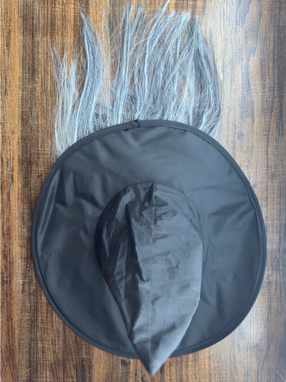 Black Witch Hat with Grey Hair Halloween Costume Accessory
